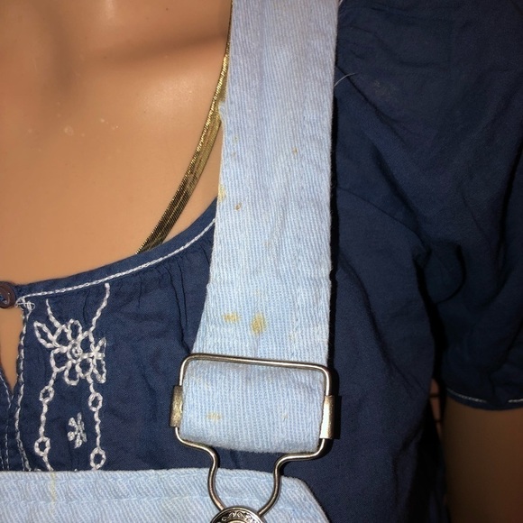 Moda Int. Baby Blue Vintage Short Overalls Medium - Picture 5 of 16